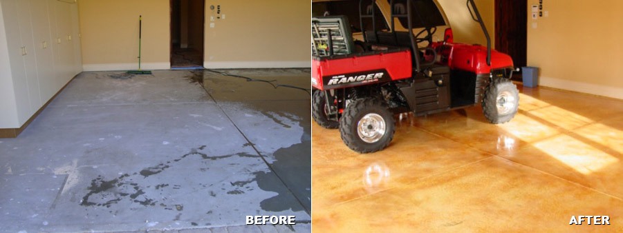 Residential Garage Floor Before and After